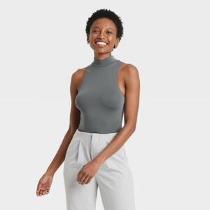 A New Day Women’s Gray Bodysuit Top Size S